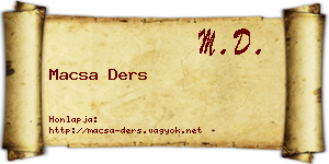 Macsa Ders névjegykártya
